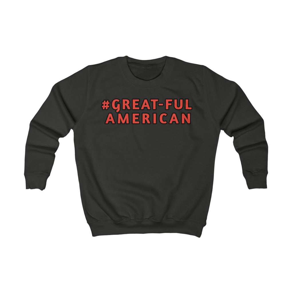 WHITE or BLACK SWEATER w/ RED WRITING, Youth Patriotism Sweatshirt