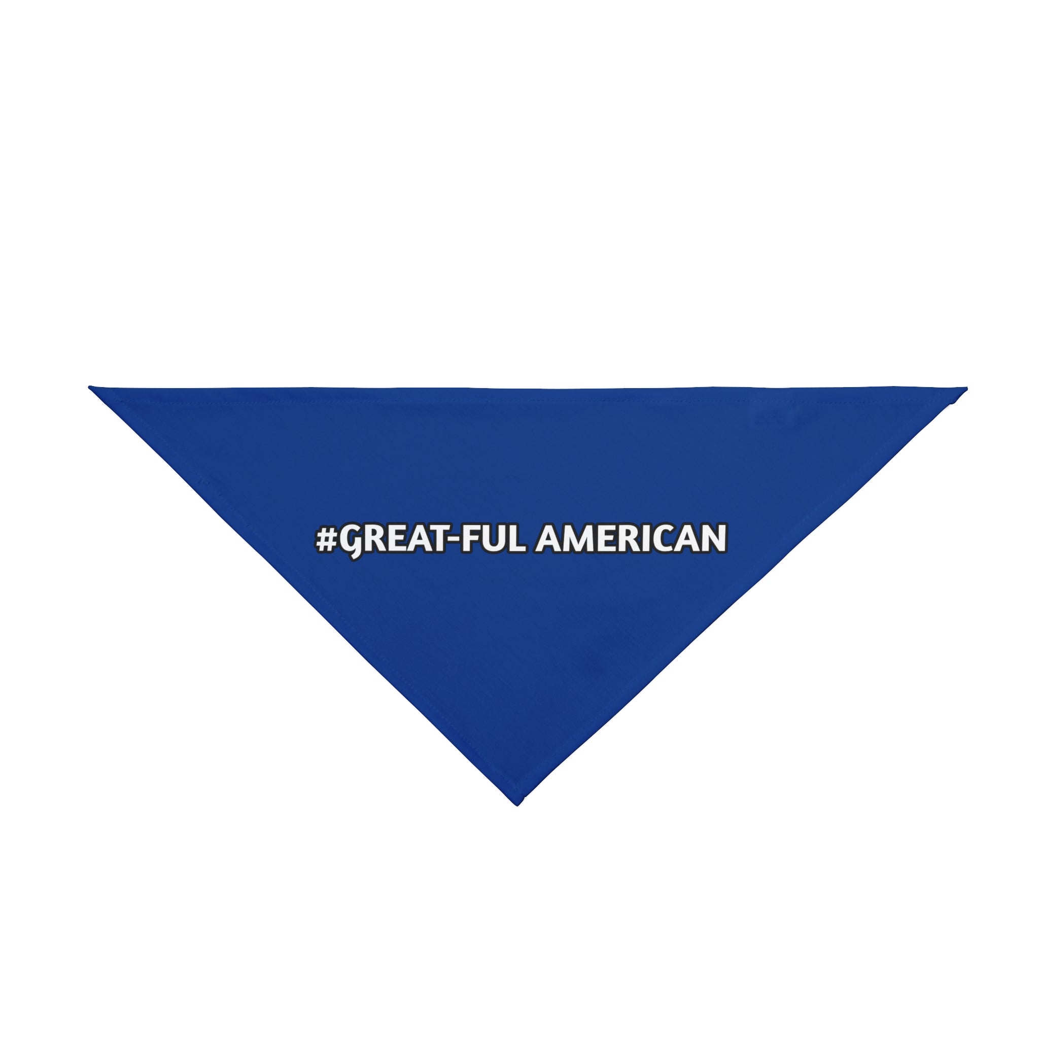 #GREAT-FUL AMERICAN" Blue Pet Bandana — Patriotic Dog & Cat Accessory for 4th of July, Memorial Day, and Everyday Proud Pet Owners