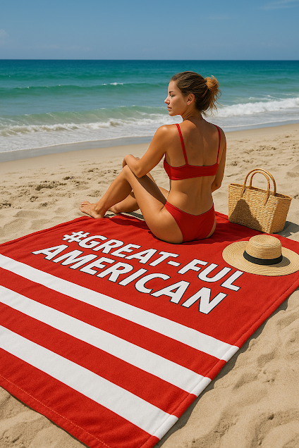 RED COLOR OPTION, MULTIPLE SIZE OPTIONS - Value Priced "#Great-Ful American" Velveteen Plush Blankets