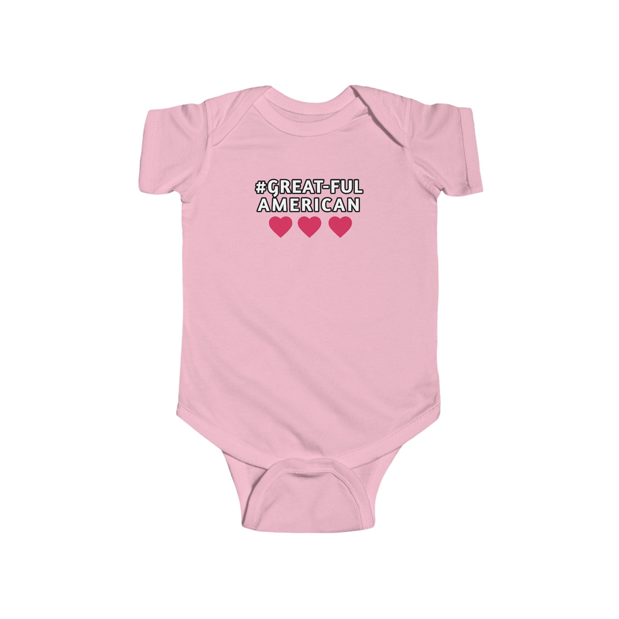 BLUE, RED, WHITE w/ WHITE WRITING and WHITE w/BLACK WRITING. SPECIAL PINK HEARTS ONESIE TOO. Infant Onesie - Gratitude, Pride, and Unity Message for Little Patriots