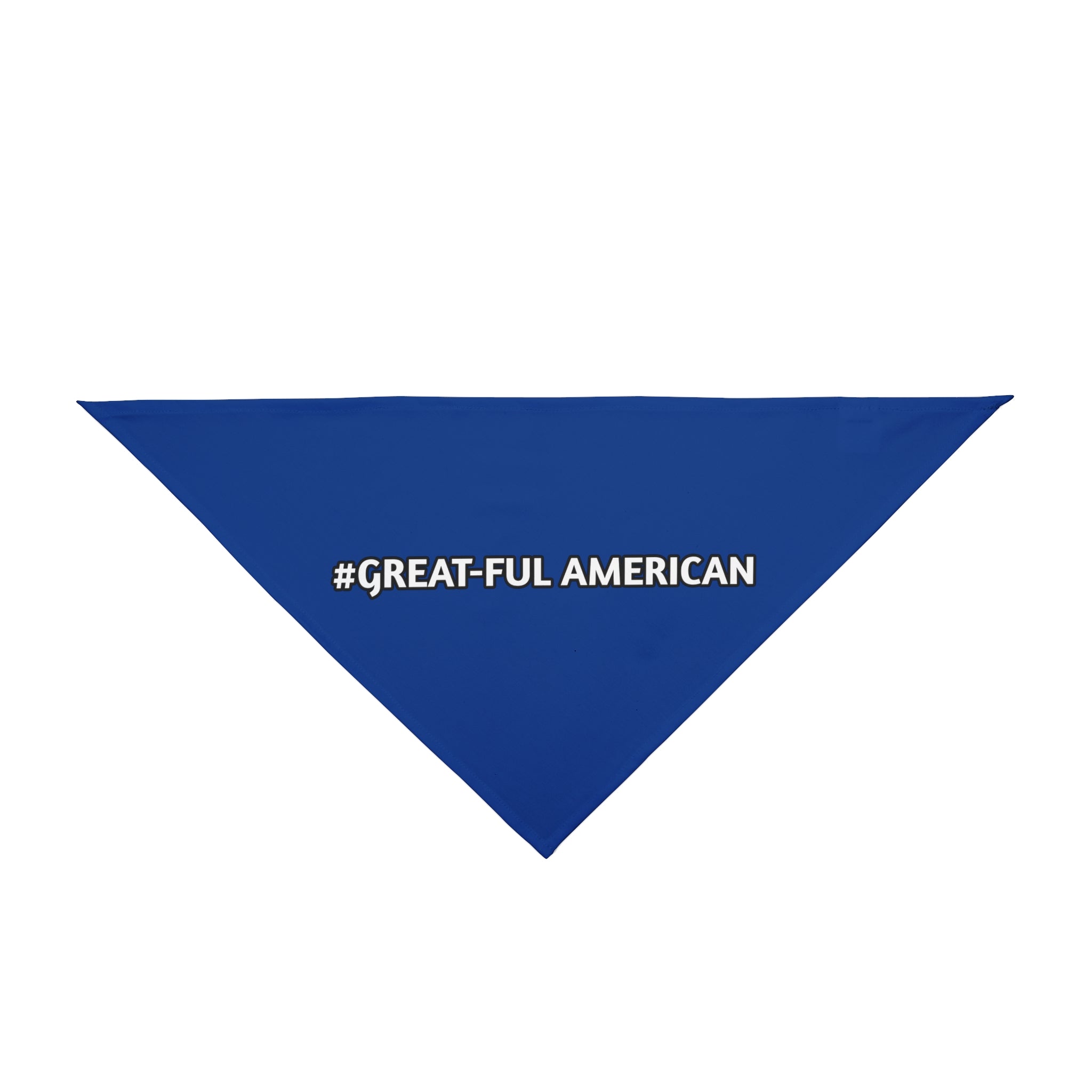 #GREAT-FUL AMERICAN" Blue Pet Bandana — Patriotic Dog & Cat Accessory for 4th of July, Memorial Day, and Everyday Proud Pet Owners