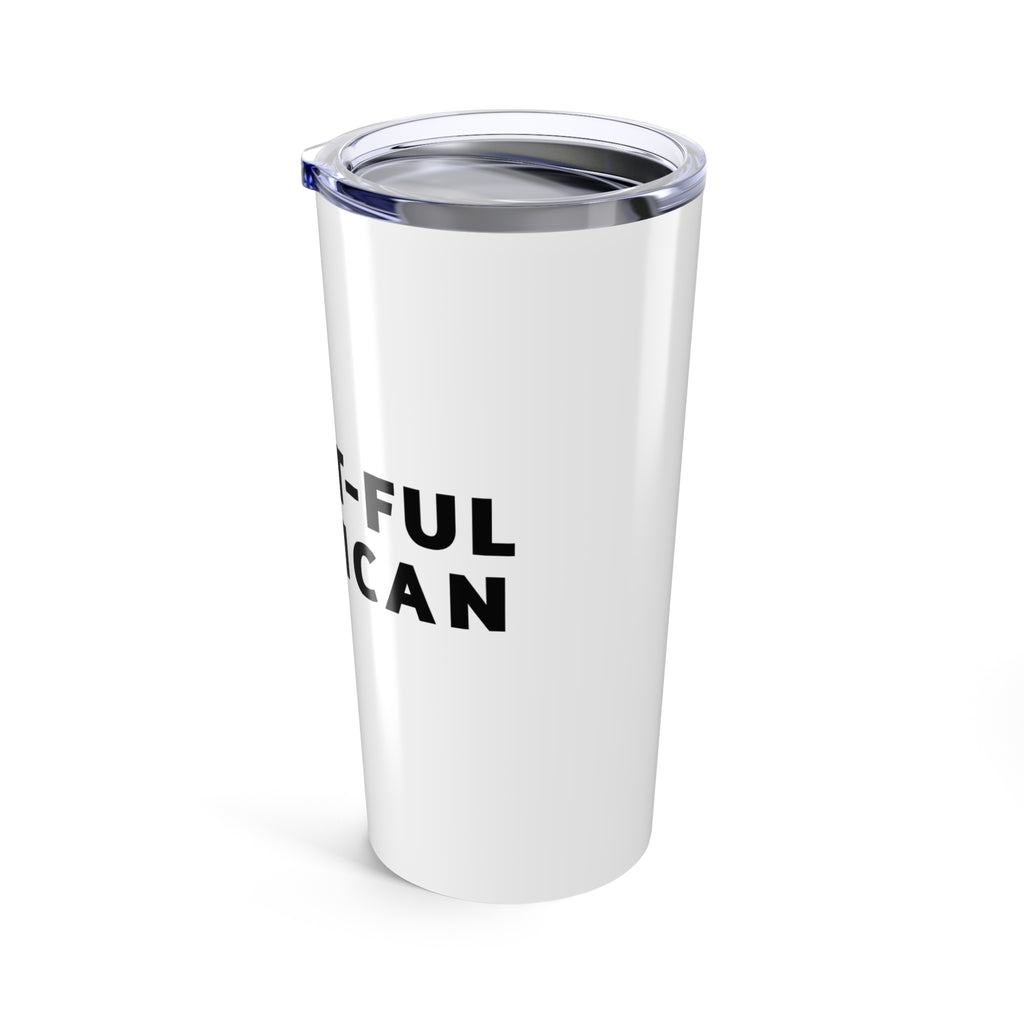20oz WHITE MUG w/ BLACK LOGO, Thermal Mug - Gratitude Fuel Stainless Steel Insulated Travel Mug 20oz