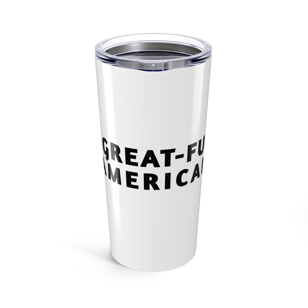 20oz WHITE MUG w/ BLACK LOGO, Thermal Mug - Gratitude Fuel Stainless Steel Insulated Travel Mug 20oz