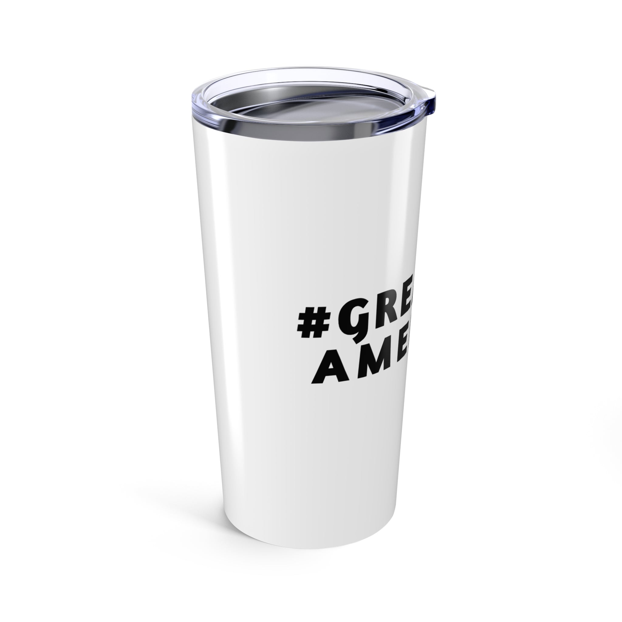 20oz WHITE MUG w/ BLACK LOGO, Thermal Mug - Gratitude Fuel Stainless Steel Insulated Travel Mug 20oz