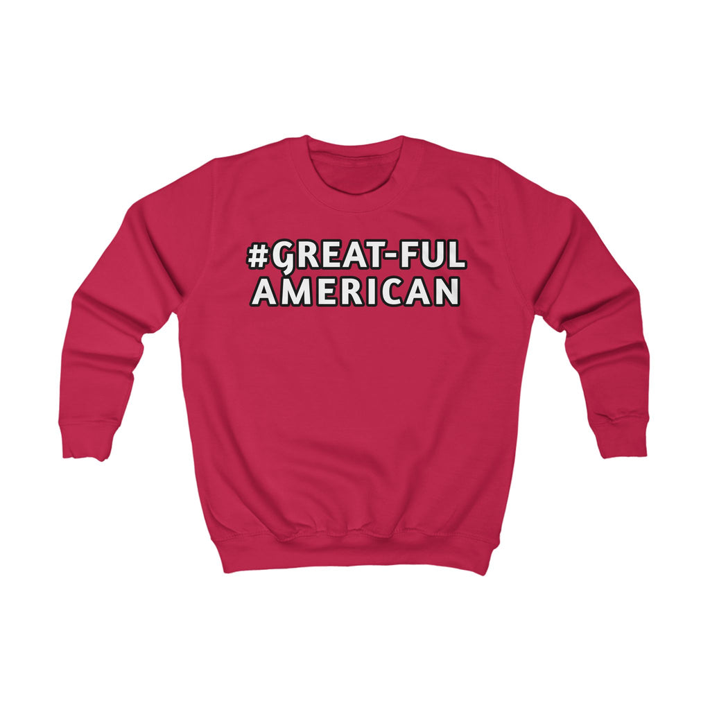 RED, BLACK, NAVY, & ROYAL BLUE SHIRT w/ WHITE LETTERING, Youth Patriotism Sweatshirt