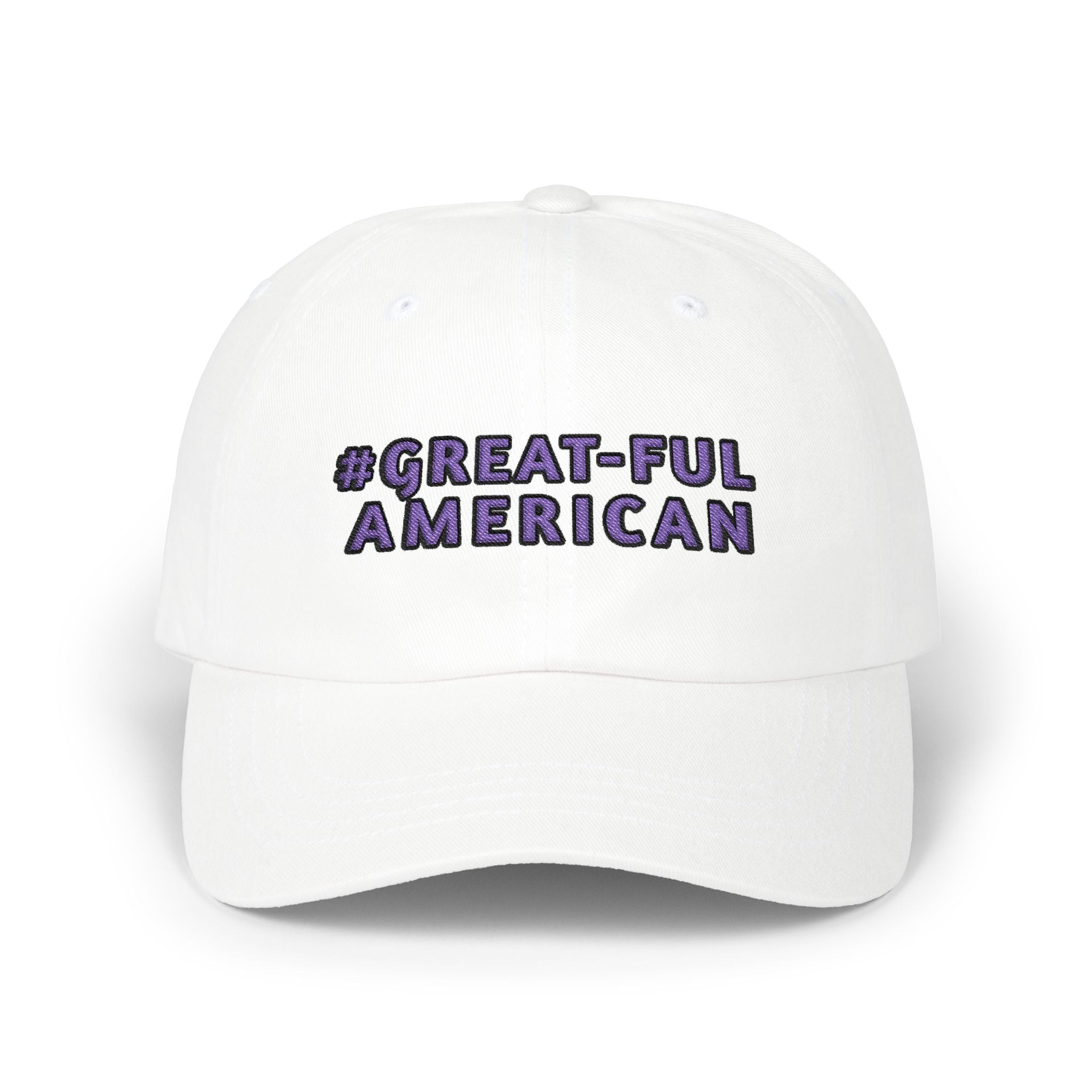 WHITE or BLACK CAP w/ BLUE WRITING, Classic Ball Cap (Unisex)